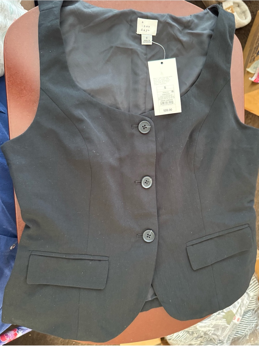 a new day Black Tailored Button-Front Vest
